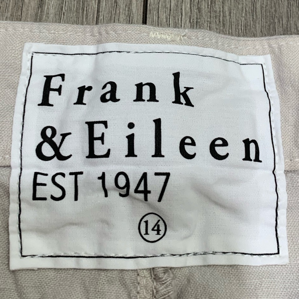 Frank & Eileen Waterford Wexford Flax Linen Pants Cement Beige Size 14 - Picture 4 of 11